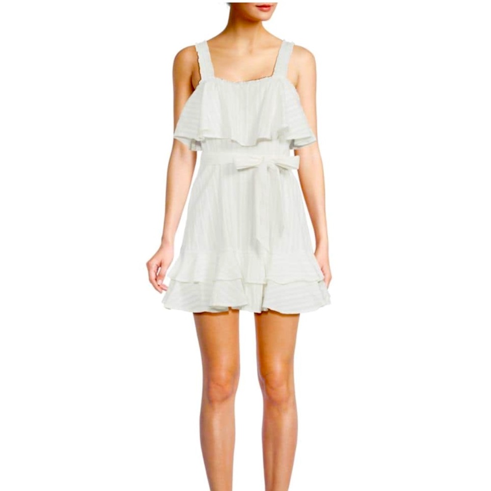 EMMIE ROSE Belted Ruffle Mini Dress Size M